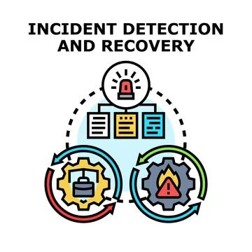 Incident detection and recovery process diagram Illustrazione stock