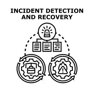 Incident detection and recovery process diagram Stock Illustration