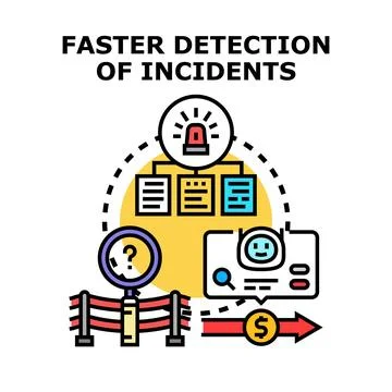 Incident detection system finding problems efficiently concept Stock Illustration