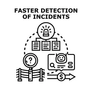 Incident detection system finding problems efficiently concept Stock Illustration