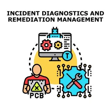 Incident diagnostics remediation management detecting system error 스톡 일러스트