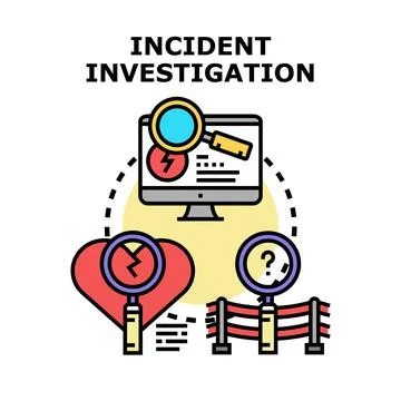 Incident investigation process analyzing problems and errors Illustration