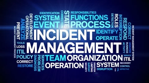 Incident management animated word cloud,animation tag kinetic typography loop. Stock Footage 277964963