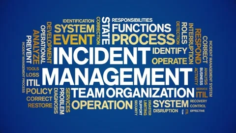 Incident management animated word cloud,animation tag kinetic typography loop. Stock Footage 277965057