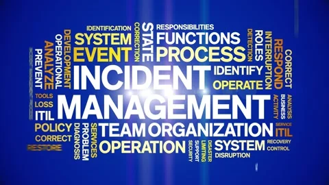 Incident management animated word cloud,animation tag kinetic typography loop. Stock Footage 277965101