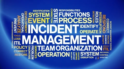 Incident management animated word cloud,animation tag kinetic typography loop. Stock Footage 277965373
