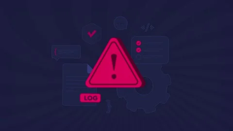 Incident management animation. 7-second loopable 2D motion graphic, flat minimal Stock Footage 321392415