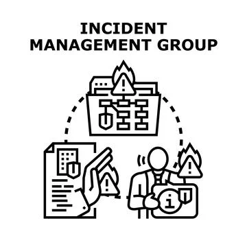Incident management group managing critical business crisis Stock Illustration