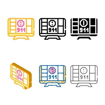 Incident notification color icon multistyle vector flat Stock Illustration