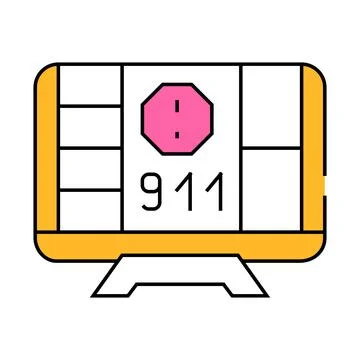 Incident notification flat icon color illustration Illustration