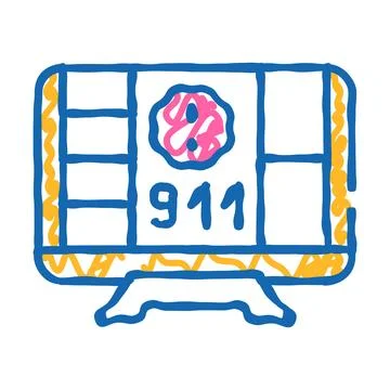 Incident notification flat icon doodle illustration Stockillustratie