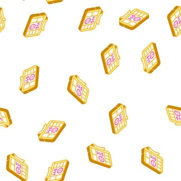 Incident notification isometric icon seamless pattern color Illustrazione stock
