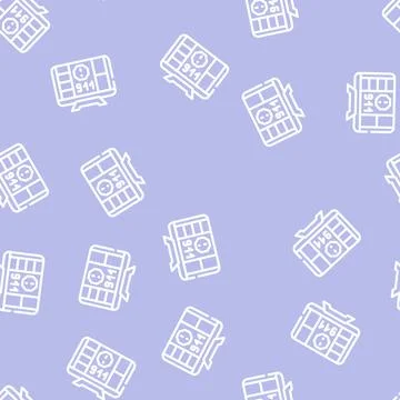 Incident notification line vector seamless pattern flat 库存插图