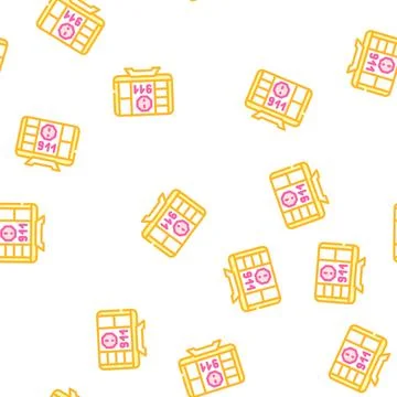 Incident notification vector seamless pattern flat 库存插图
