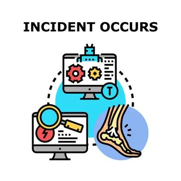 Incident occurring concept system anomaly risk Stock Illustration