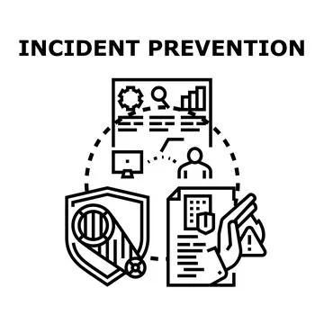 Incident prevention system identifying risks and safety procedures Illustration
