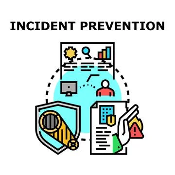 Incident prevention system identifying risks and safety procedures Stock Illustration