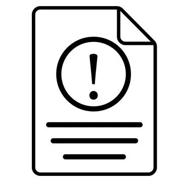 Incident report icon. Document with alert sign. Clipboard with warning symbol Stock-Illustration