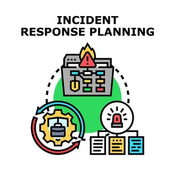Incident response planning managing system security alert イラスト素材