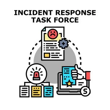 Incident response task force developing emergency management plan Stock Illustration