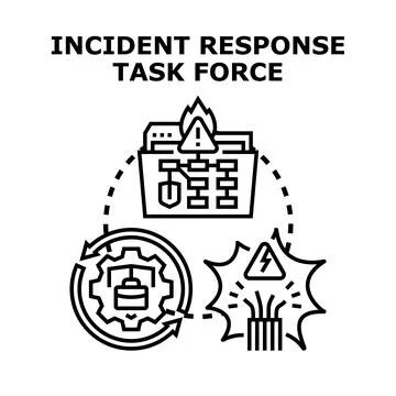 Incident response task force preparing cyber security management イラスト素材