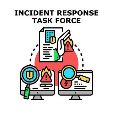 Incident response task force working on cybersecurity issues Ilustração Stock