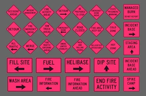 Incident road signs Stock Illustration