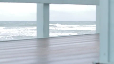 Inclement weather at the beach Stock Footage 46462963