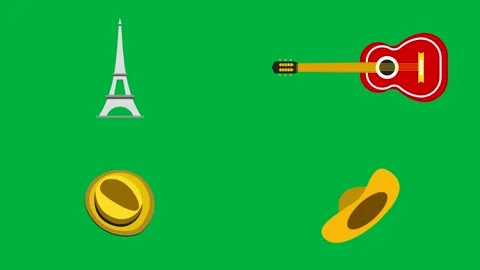 Includes Eiffel Tower guitar ring and sunglasses Perfect for Paris romance Stock Footage 309641147