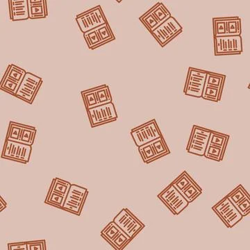 Includes instruction video line vector seamless pattern 스톡 일러스트