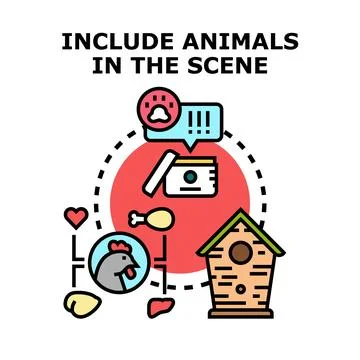 Including animals in scene as conceptual vector Stock Illustration