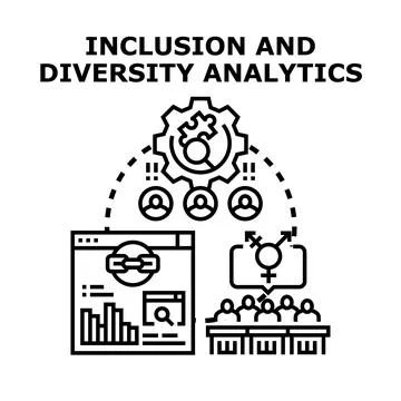 Inclusion and diversity analytics concept vector illustration Stock Illustration