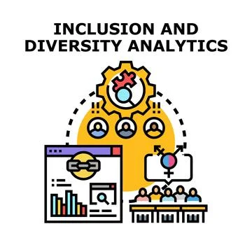 Inclusion and diversity analytics concept vector illustration 库存插图