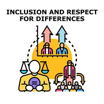Inclusion and respect for differences concept Stock Illustration
