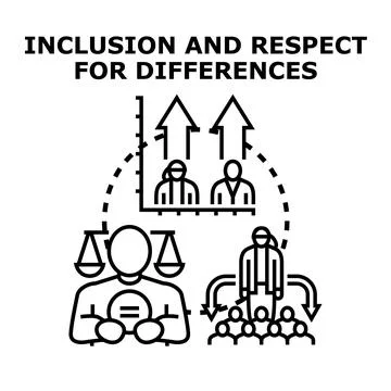 Inclusion and respect for differences concept Stock Illustration