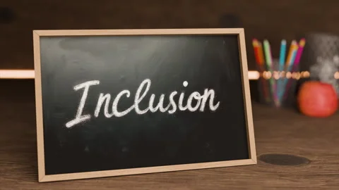 Inclusion chalkboard message inspires creativity and connection Stock Footage 314452860