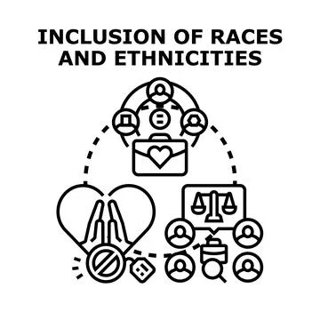 Inclusion, diversity, and equality contributing to social justice Stock Illustration