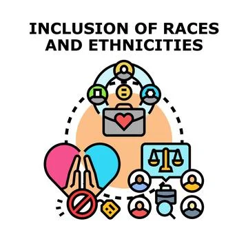 Inclusion, diversity, and equality contributing to social justice Stock Illustration