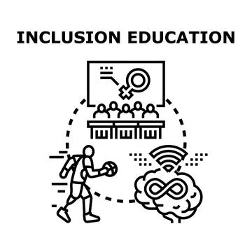 Inclusion education system facilitating diverse learning environment Stock Illustration