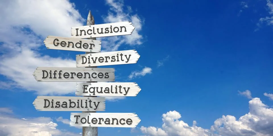 Inclusion, gender, diversity, differences, equality, disability, tolerance .. Stock Illustration
