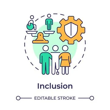 Inclusion multi color concept icon Stock Illustration
