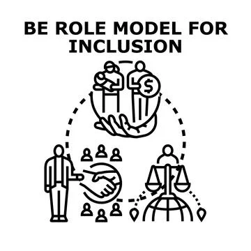 Inclusion role model with diversity and equality concepts Stock Illustration