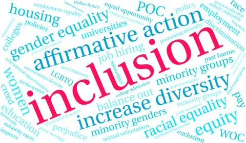 Inclusion Word Cloud Ilustração Stock