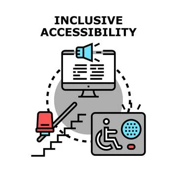 Inclusive accessibility ensuring equal access for everyone Stock Illustration