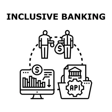 Inclusive banking concept offering universal financial services Illustrazione stock