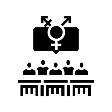 Inclusive classroom setting glyph icon vector illustration Illustrazione stock