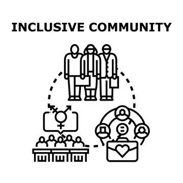 Inclusive community building diverse workplace and equality Stock Illustration