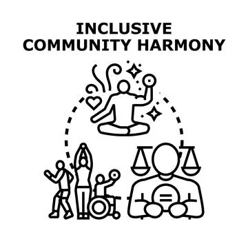 Inclusive community harmony concept with diverse people Stockillustratie