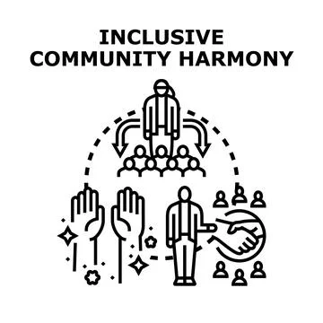 Inclusive community harmony concept for group engagement Stock Illustration