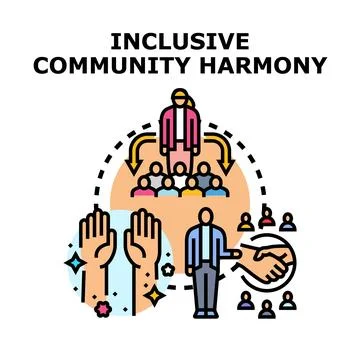 Inclusive community harmony concept for group engagement Stock Illustration